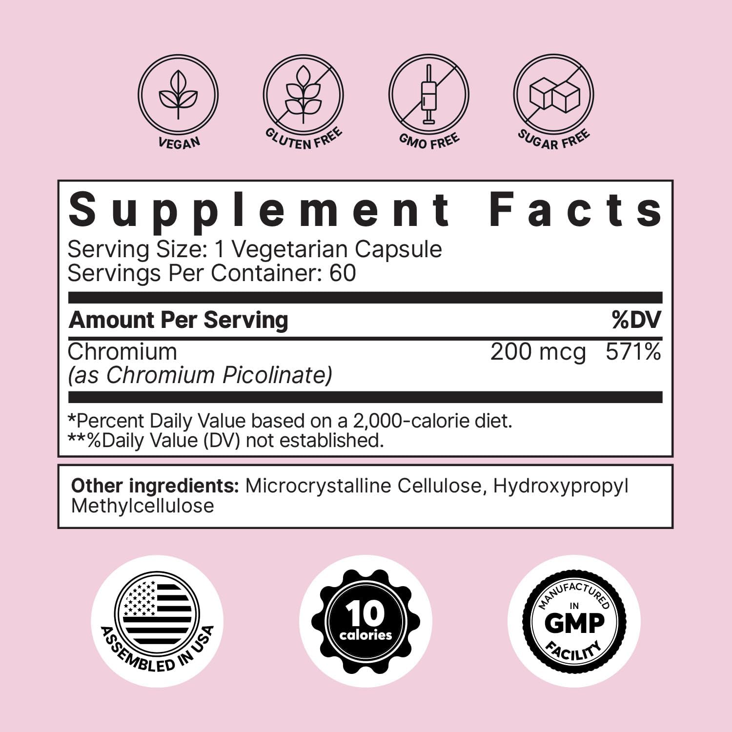 Psyllium Husk Powder with Chromium Picolinate for Sugar Craving Control - Colon Cleanser and Fiber Supplement (60 Servings Each)