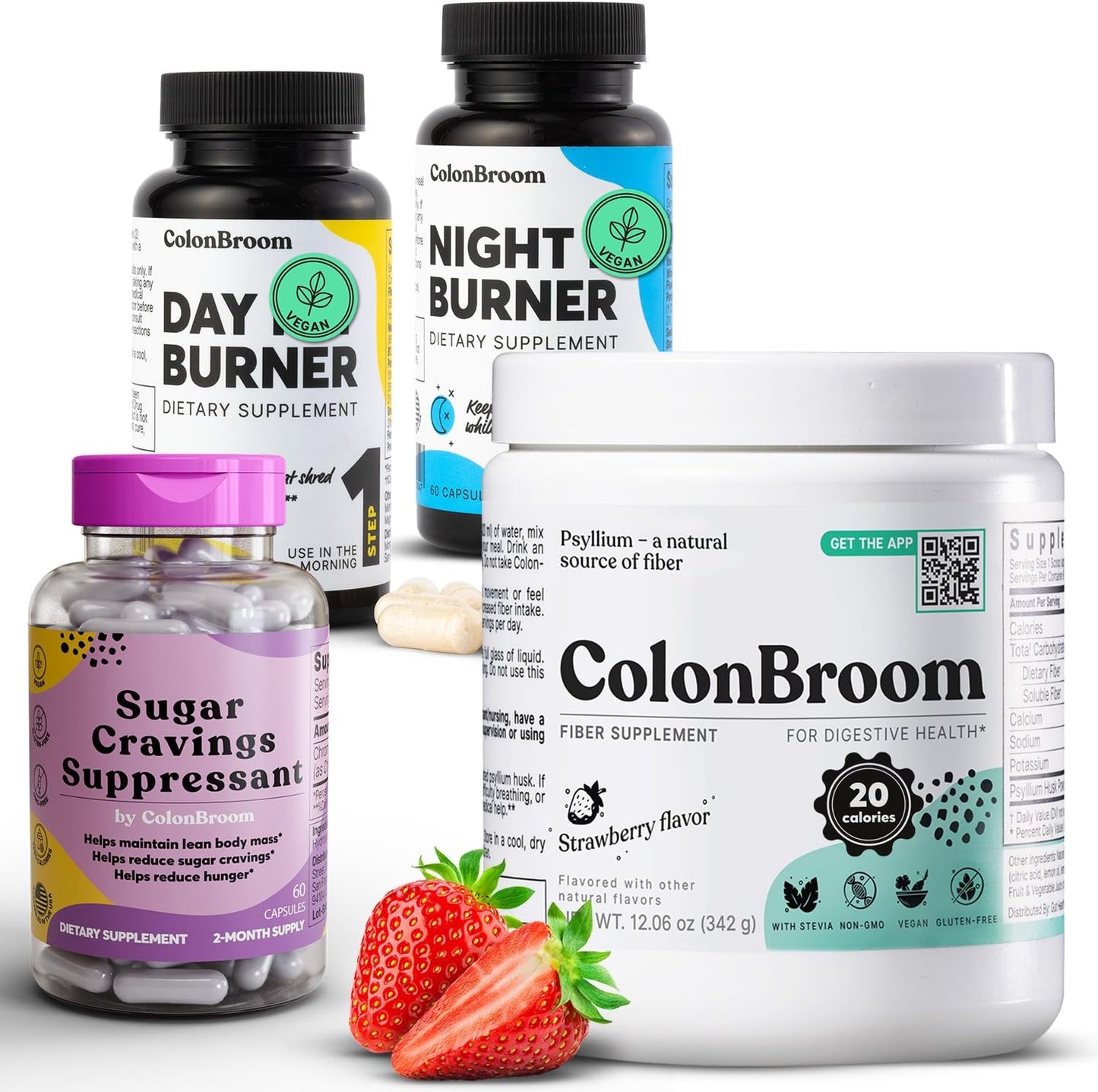 Psyllium Husk Powder with Weight Management and Sugar Craving Supplements - 60 Servings