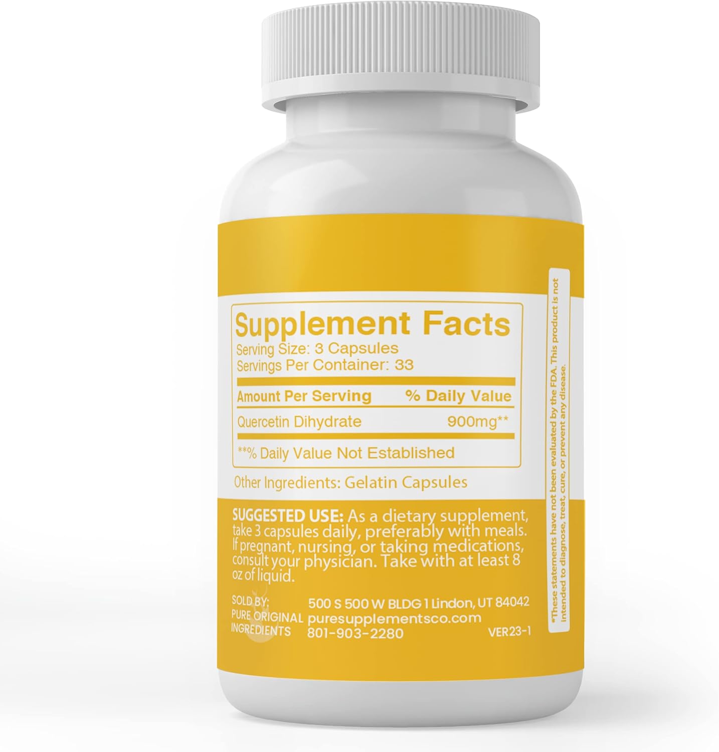 Psyllium Husk & Quercetin Capsule Bundle - 100 Capsules Each, Lab Verified, Pure Ingredients, No Additives