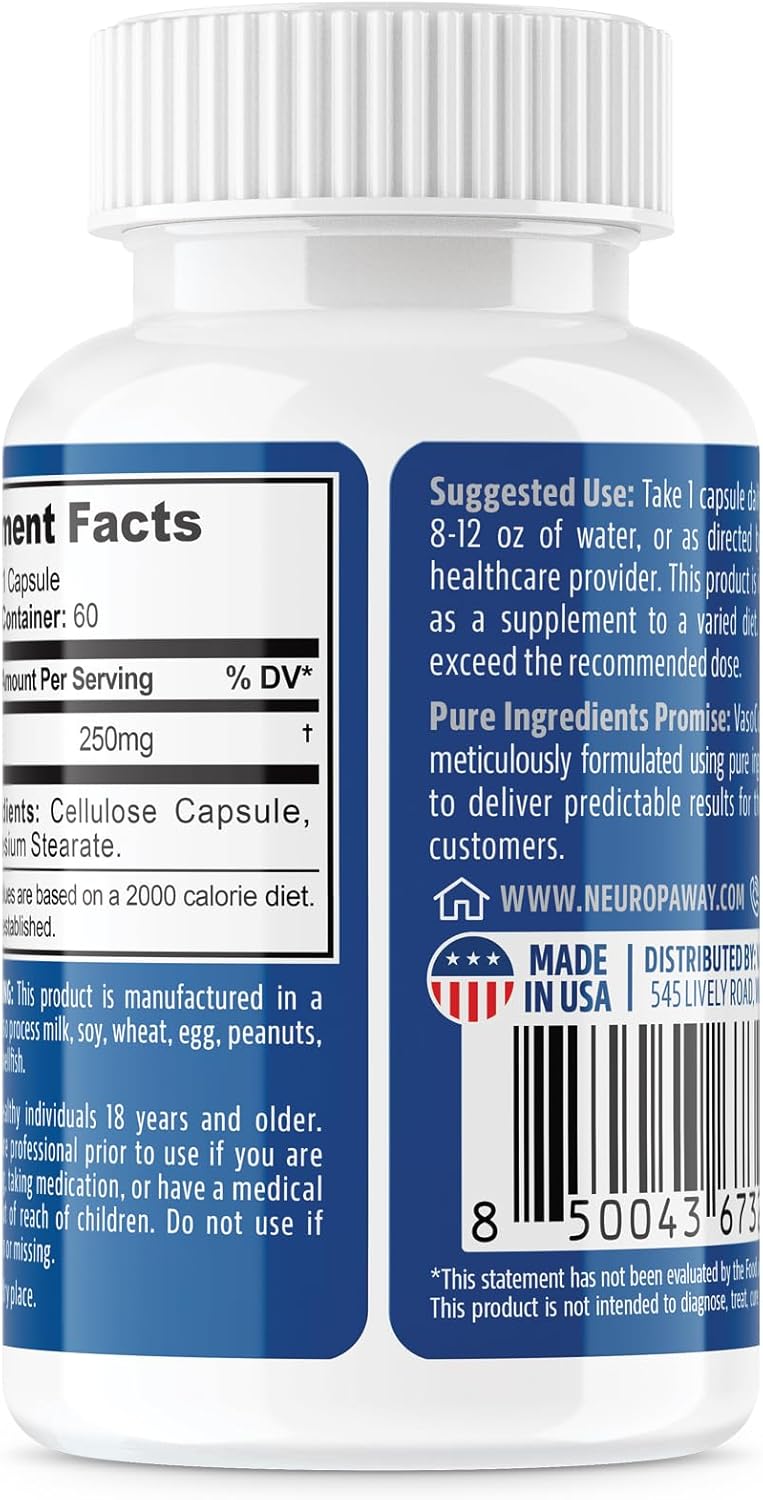 Pterostilbene Capsules - NeuropAWAY Elements (60 Count, 250mg) - Acid Resistant - Pack of 3