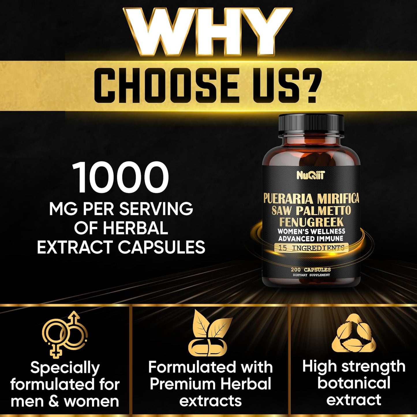 Pueraria Mirifica & Fenugreek Immune Women's Wellness Supplement - 200 Capsules