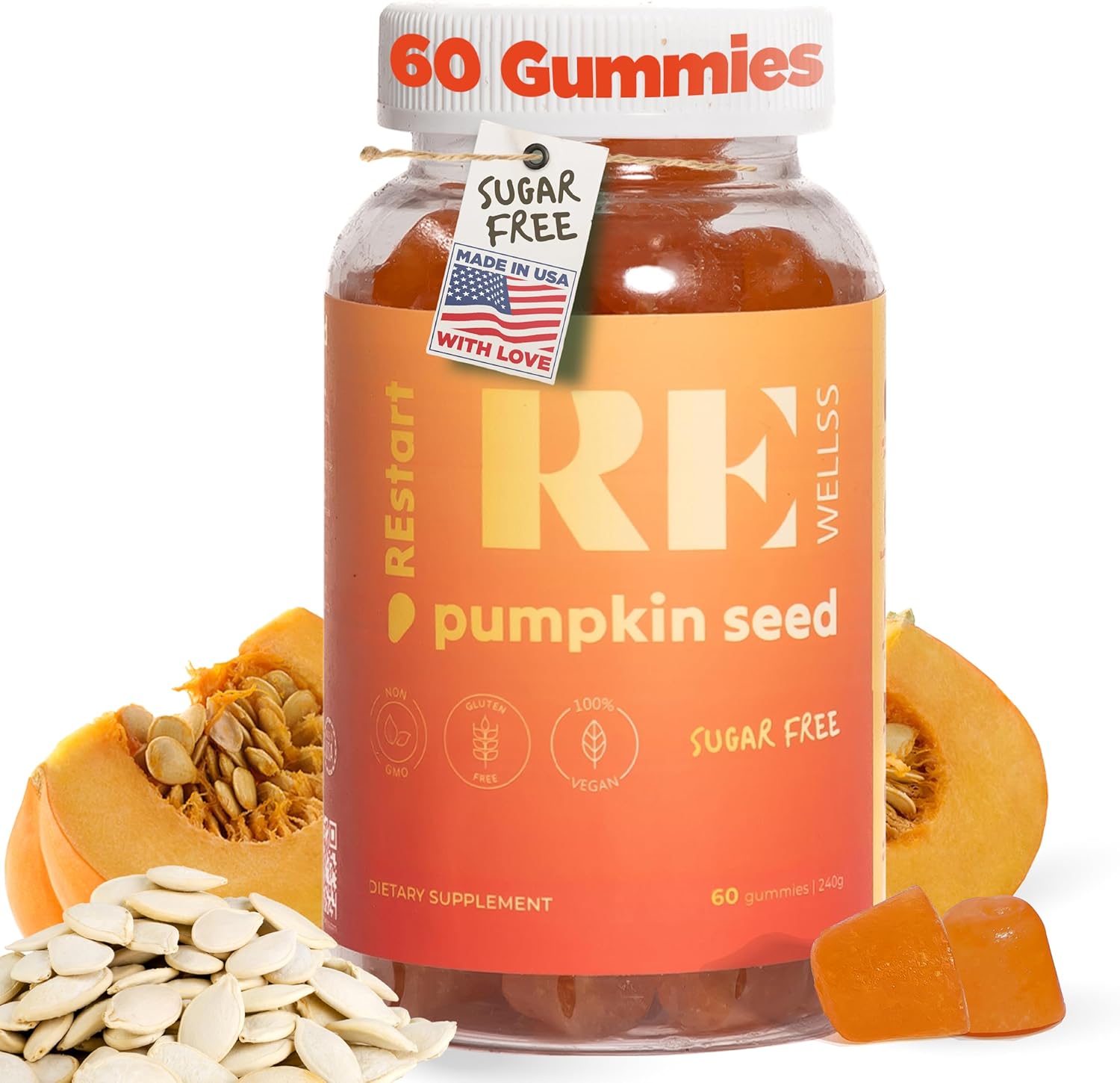 Pumpkin Seed Oil Gummies 4,000mg - Sugar Free Non-GMO Supplement for Hair Growth & Prostate Health