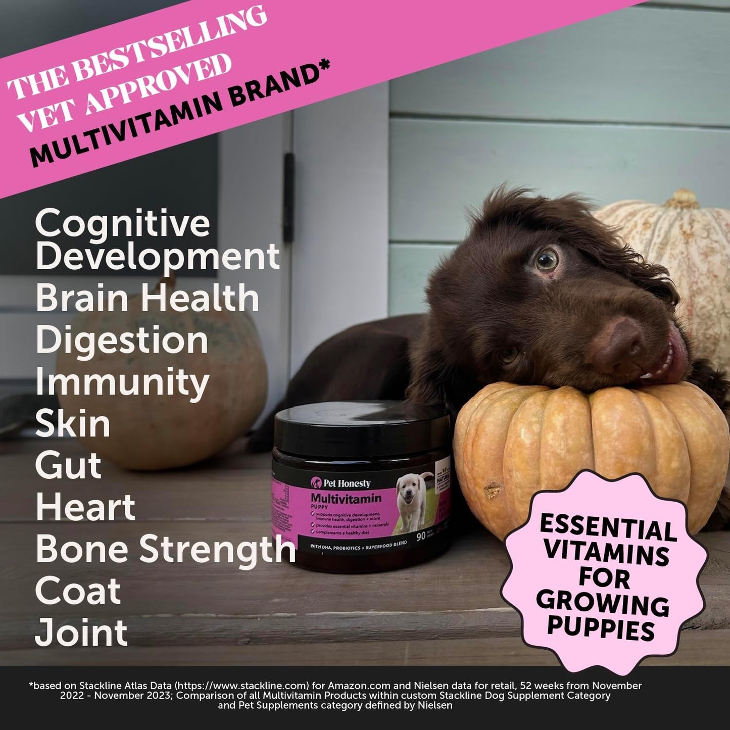 Puppy Treats with Essential Dog Supplements for Learning and Cognitive Development - Probiotics, Omega Fish Oil, Immune Support