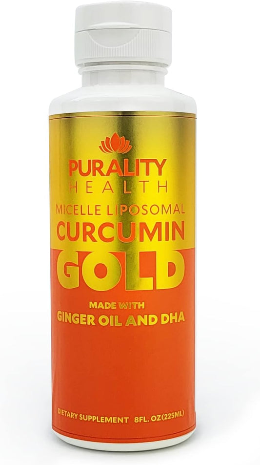PURALITY HEALTH Curcumin Gold with Ginger Oil & DHA Omega-3s, Enhanced Absorption, Joint Health, 15 Day Supply