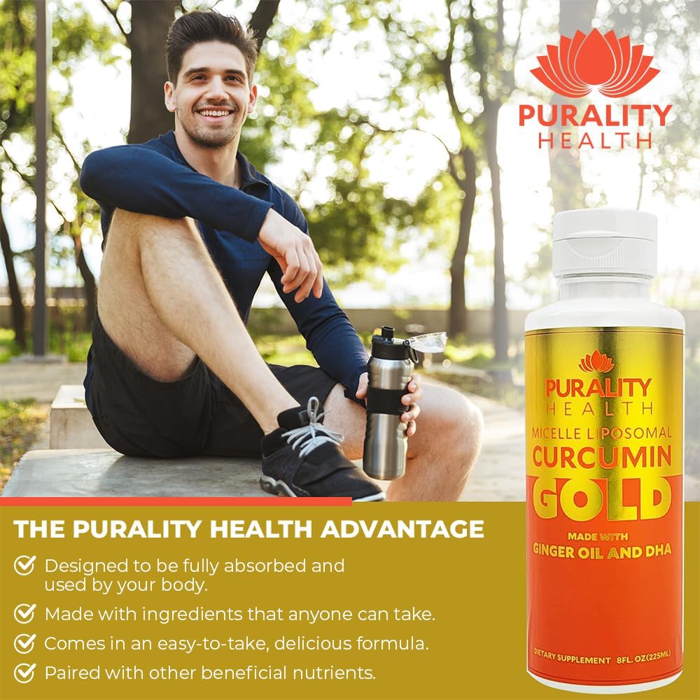 PURALITY HEALTH Curcumin Gold with Ginger Oil & DHA Omega-3s, Enhanced Absorption, Joint Health, 15 Day Supply