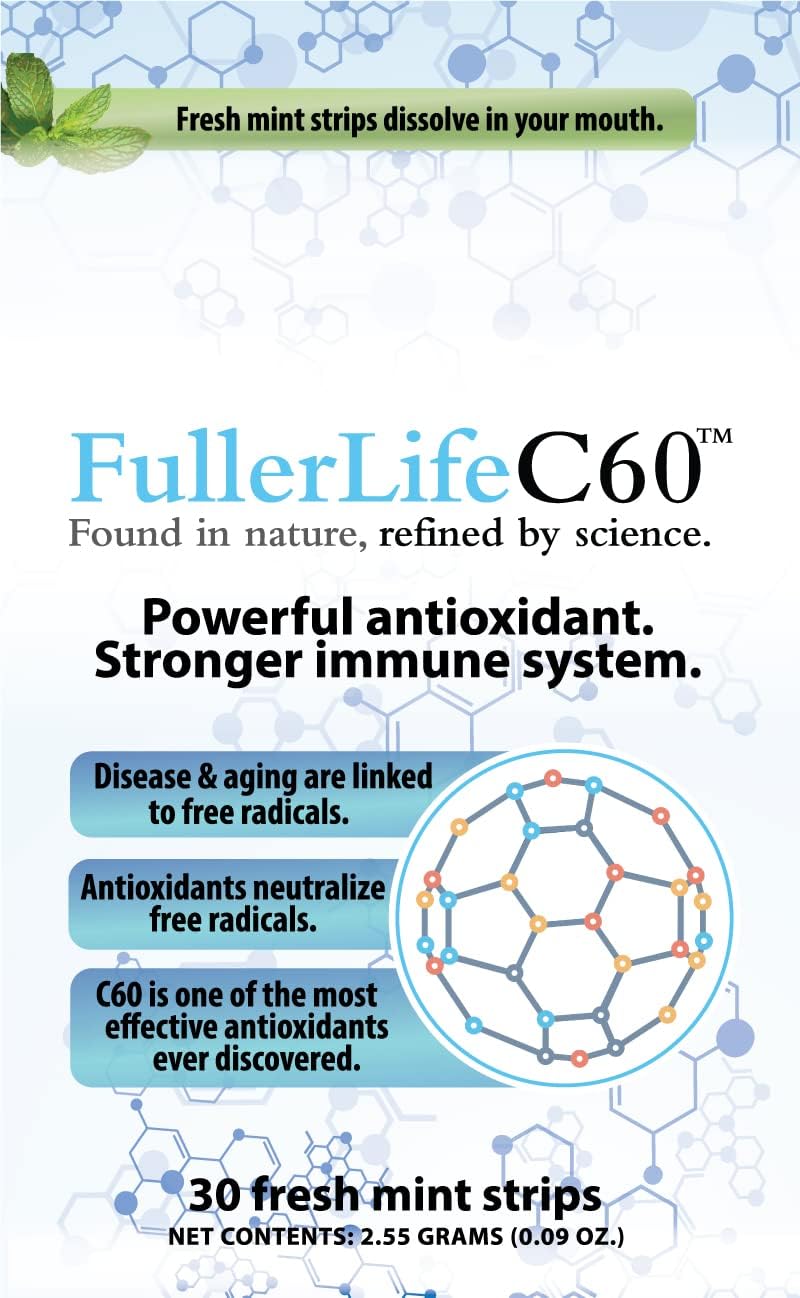 Pure 99.99% C60 Antioxidant Strips | Immunity Booster | Solvent-Free | Fully Dissolved & Dispersed