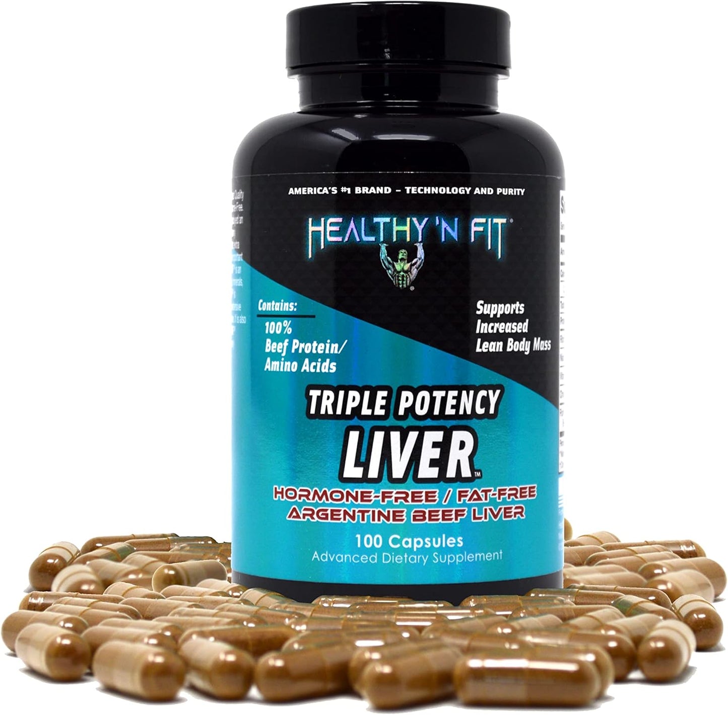 Pure Argentine Desiccated Beef Liver Capsules - 500 Capsule Mega-Value. Triple Potency Liver Supplement, Hormone Free, Pasture Raised, No Fillers.