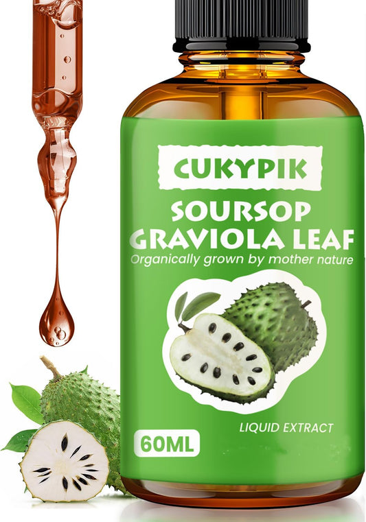 Pure Botanical Soursop Graviola Leaf Extract Liquid Drops for Cell Support, Antioxidants, and Sleep - 2 Fl Oz (2-4 Month Supply)