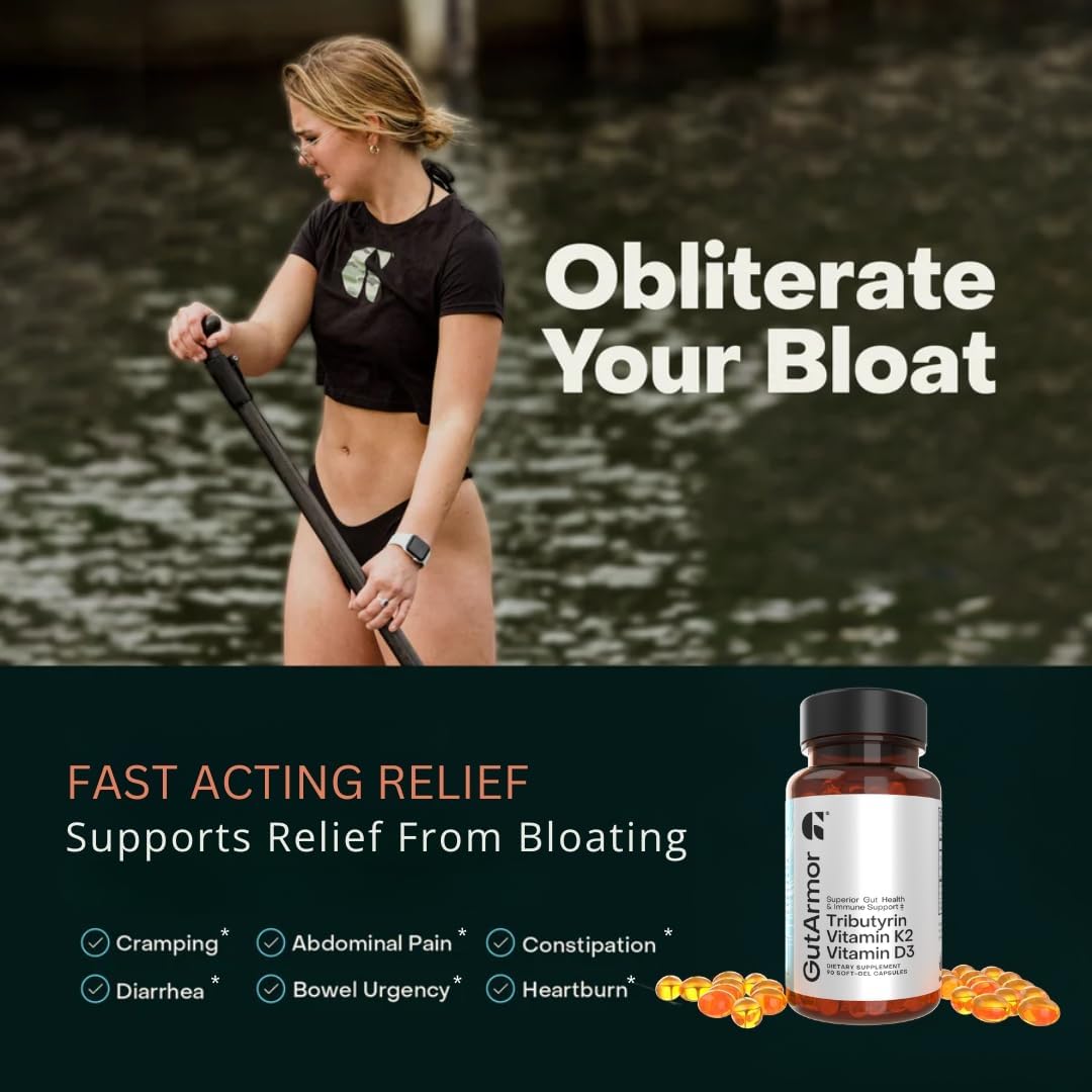 Pure Butyrate & Vitamin D3 + K2 Softgels for Gut, Heart, and Immune Health | 60 Capsules | 2 Month Supply