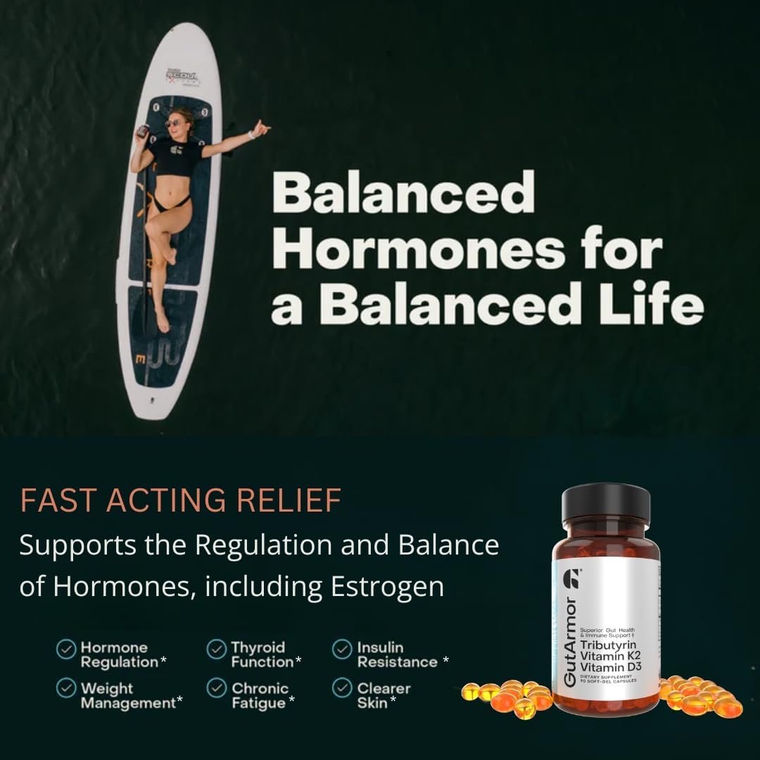 Pure Butyrate & Vitamin D3 + K2 Softgels for Gut, Heart, and Immune Health | 60 Capsules | 2 Month Supply