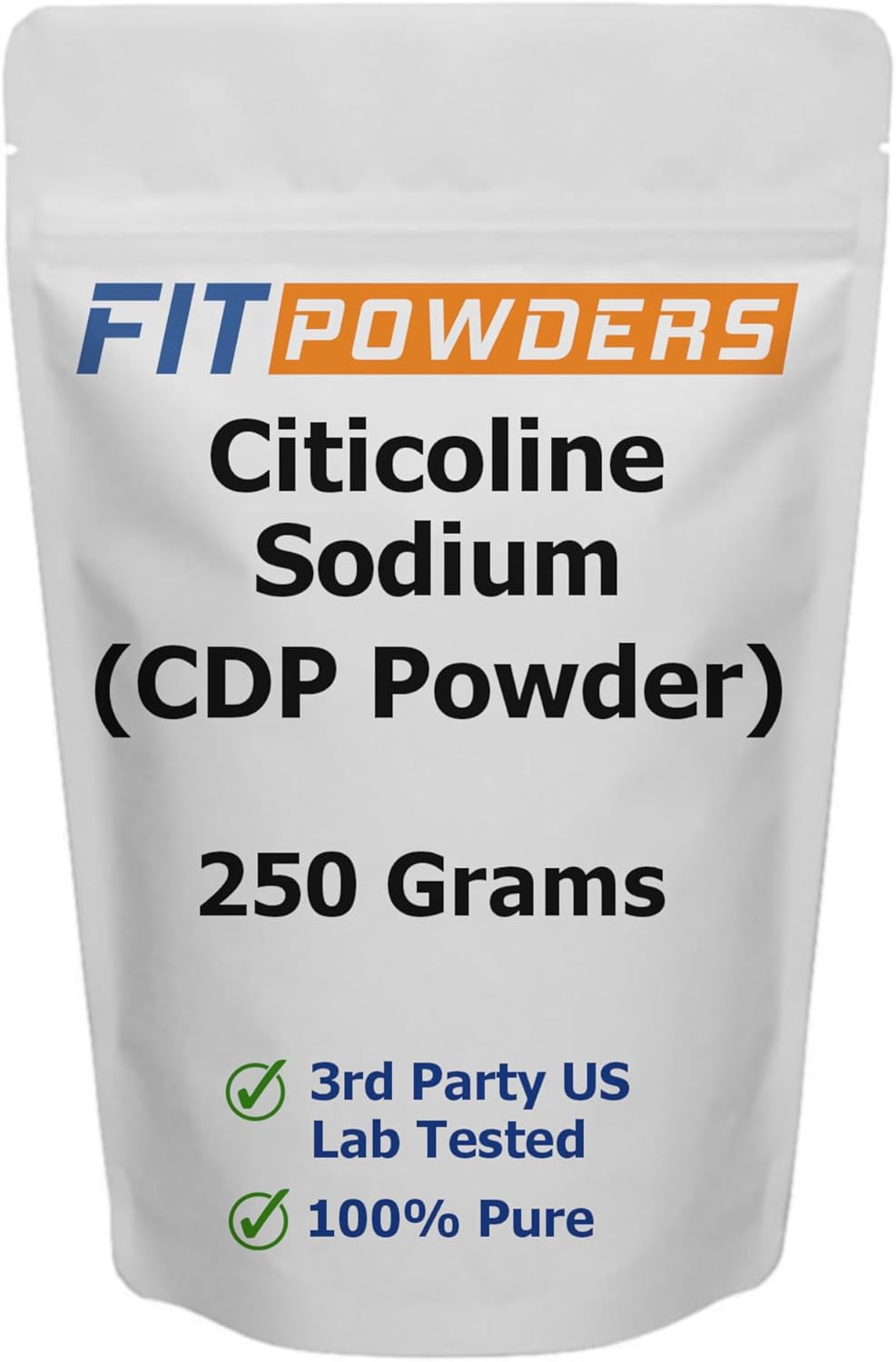 Pure Citicoline Powder for Memory and Learning - Non-GMO Cognitive Supplement (250g) with Scoop by FitPowders