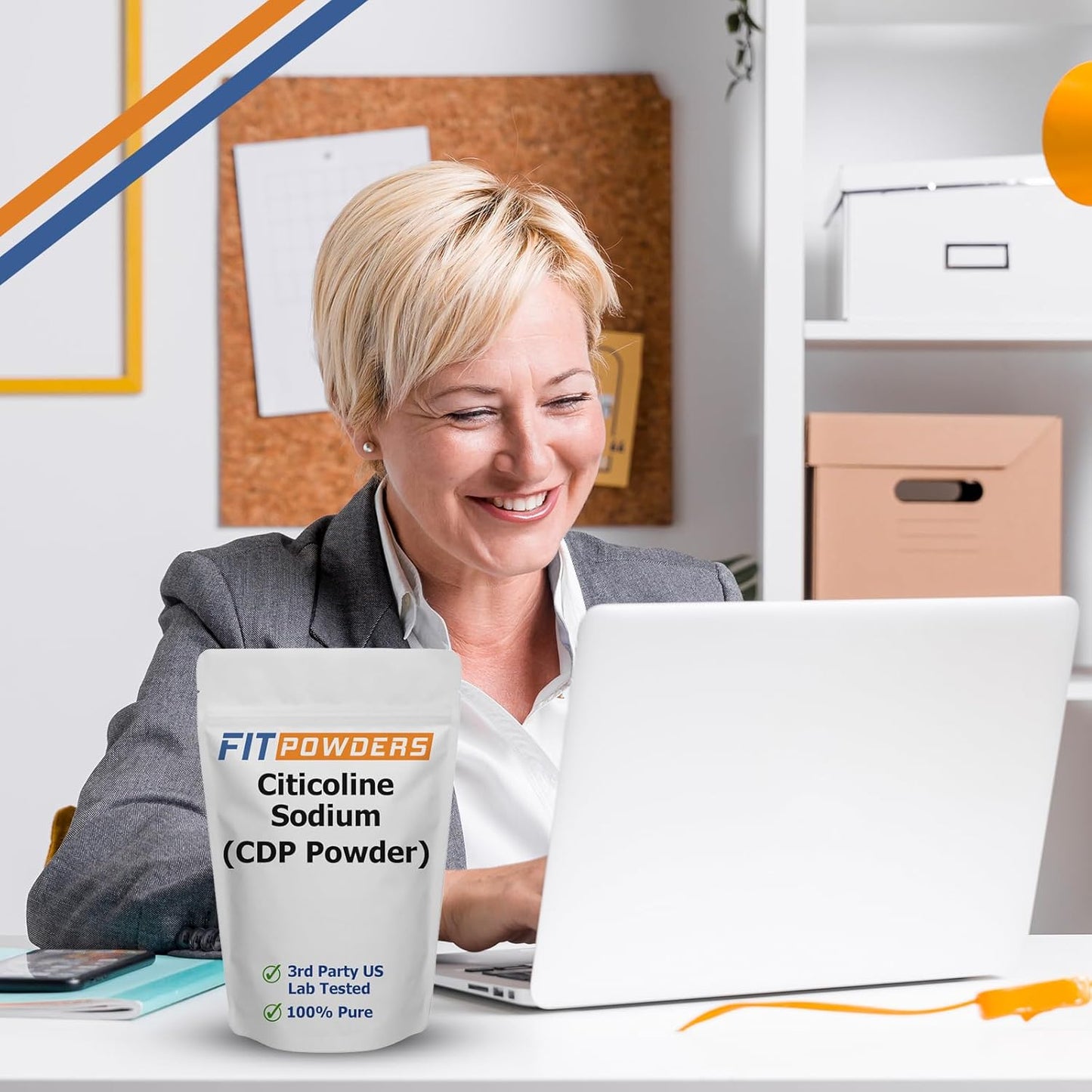 Pure Citicoline Powder for Memory and Learning - Non-GMO Cognitive Supplement (250g) with Scoop by FitPowders