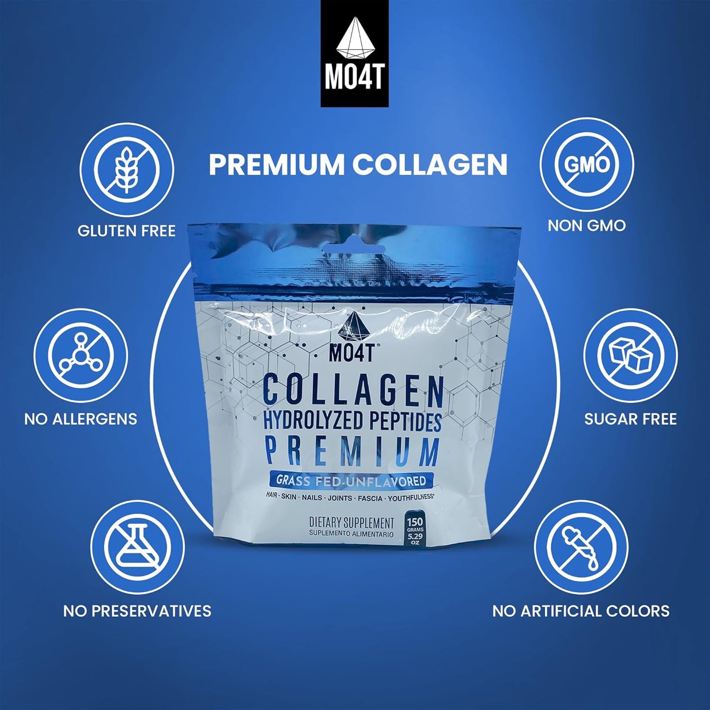 Pure Collagen Peptides Powder from Grass Fed Bovine - Supports Joints, Hair & Nails
