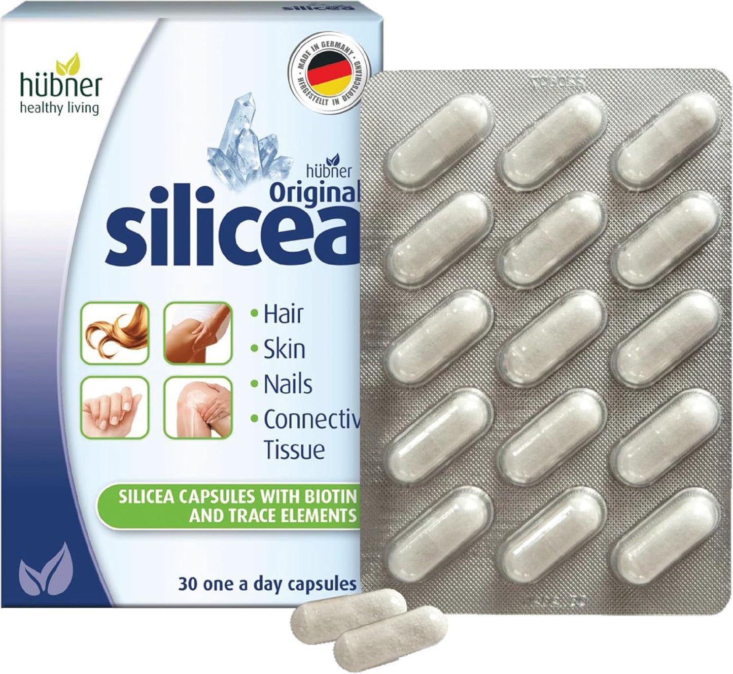 Pure Colloidal Silica Gel Capsules for Hair, Skin, Nails, & Joints - No Additives, 30 Servings