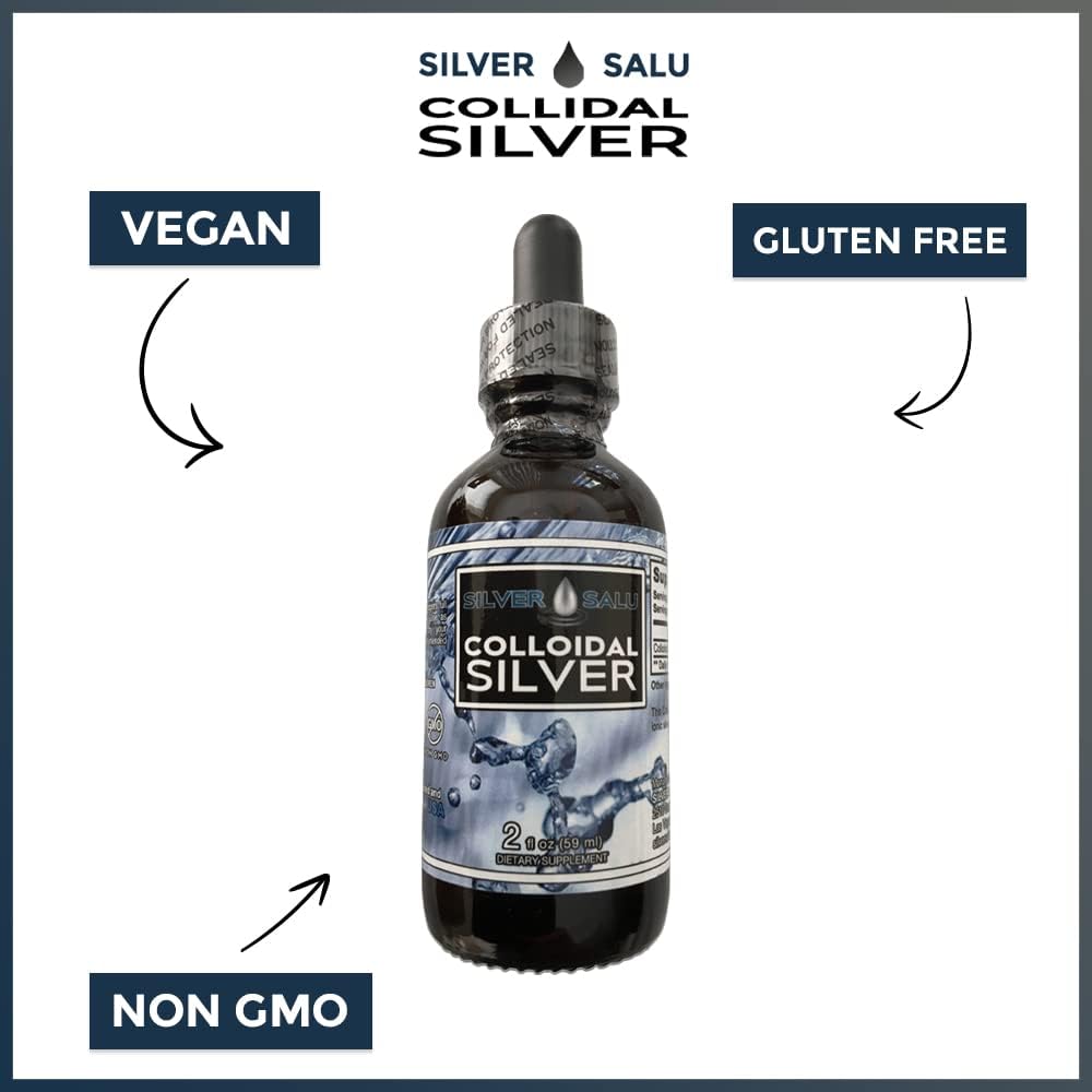 Pure Colloidal Silver Liquid Mineral Supplement for Immune Support - 1.9ml Serving Size, 57 Drops
