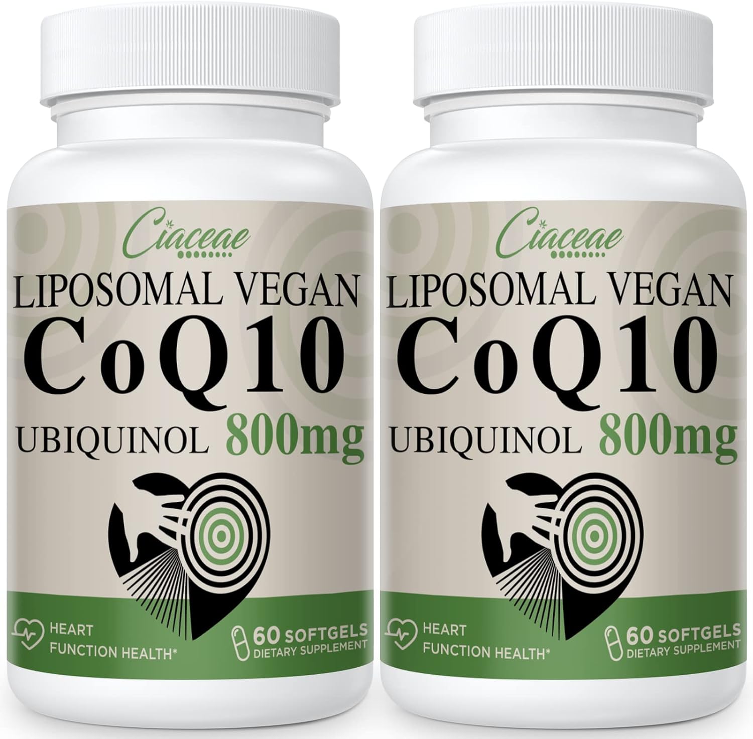 Pure CoQ10 800mg Softgel Supplement for Antioxidant, Heart & Energy Support - 120 Vegan Softgels