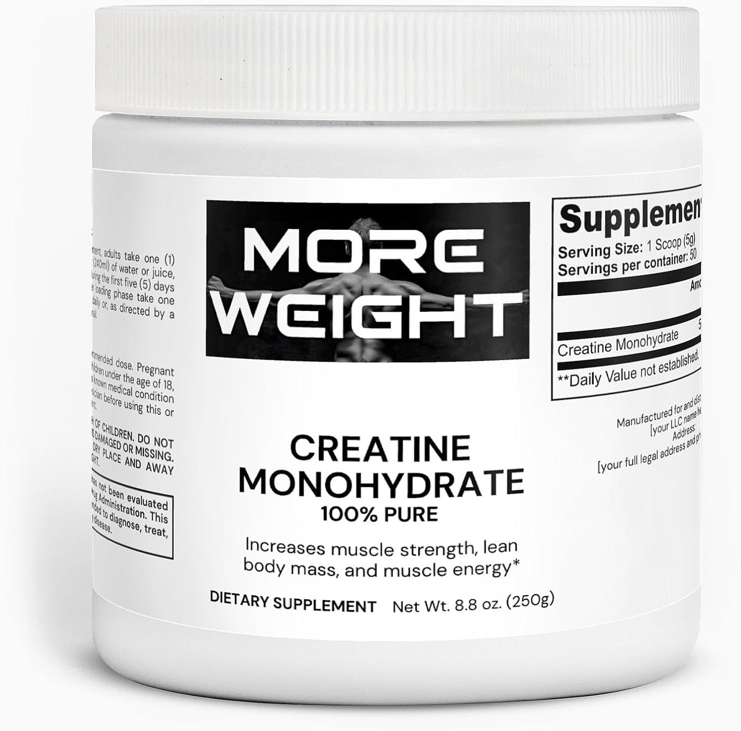 Pure Creatine Monohydrate Powder for Muscle Growth and Energy Boost