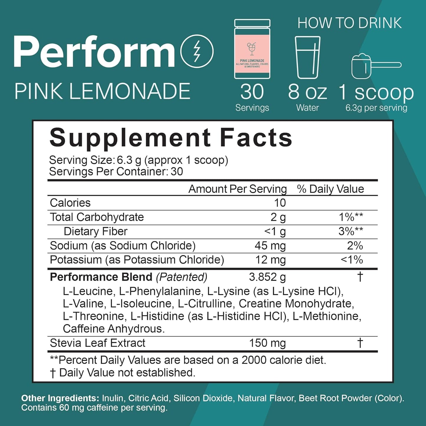 Pure EAA Amino Acids Pre Workout Powder Supplement - Natural Pink Lemonade Flavor, Stevia Sweetened Energy Boost for Men & Women (6.7 oz)