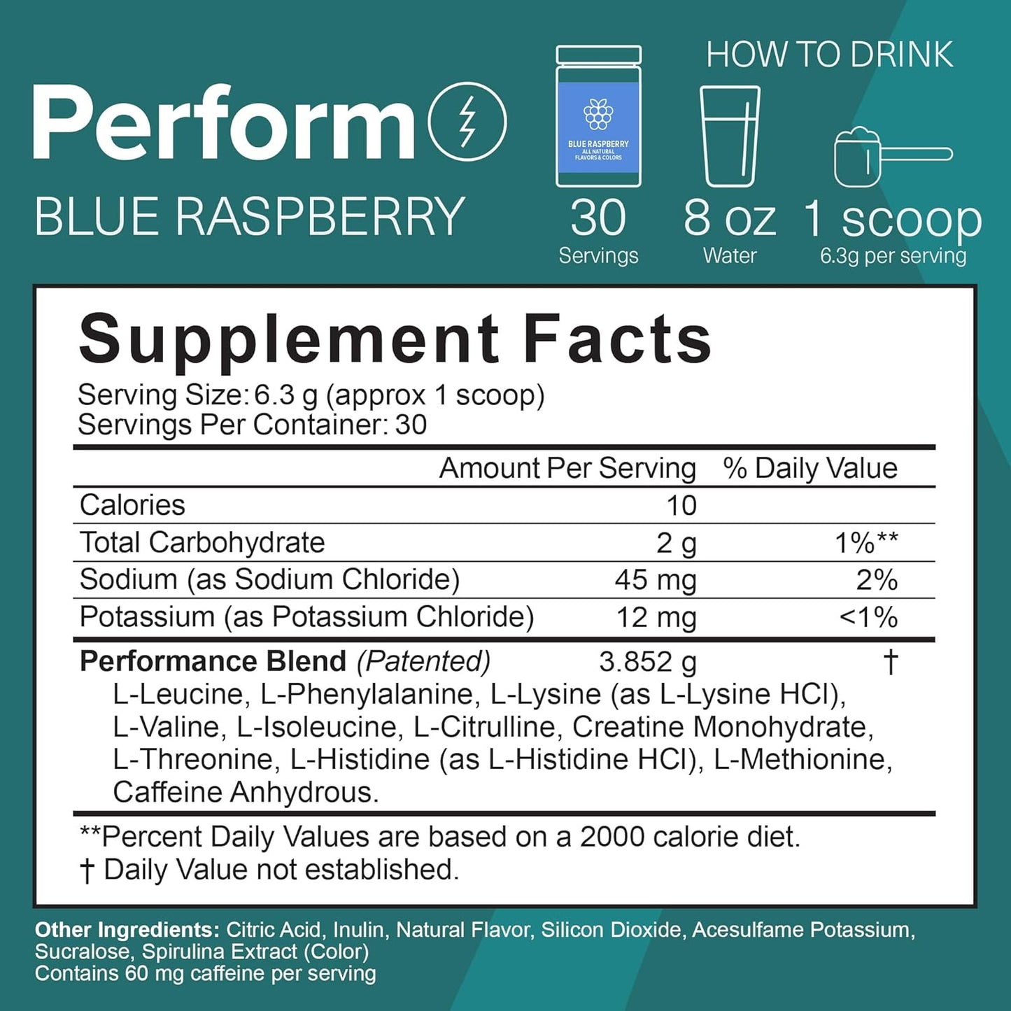 Pure EAA Amino Acids Pre Workout Powder Supplement - Blue Raspberry Flavor, Stevia Sweetened Energy Boost for Men & Women - 6.7 oz