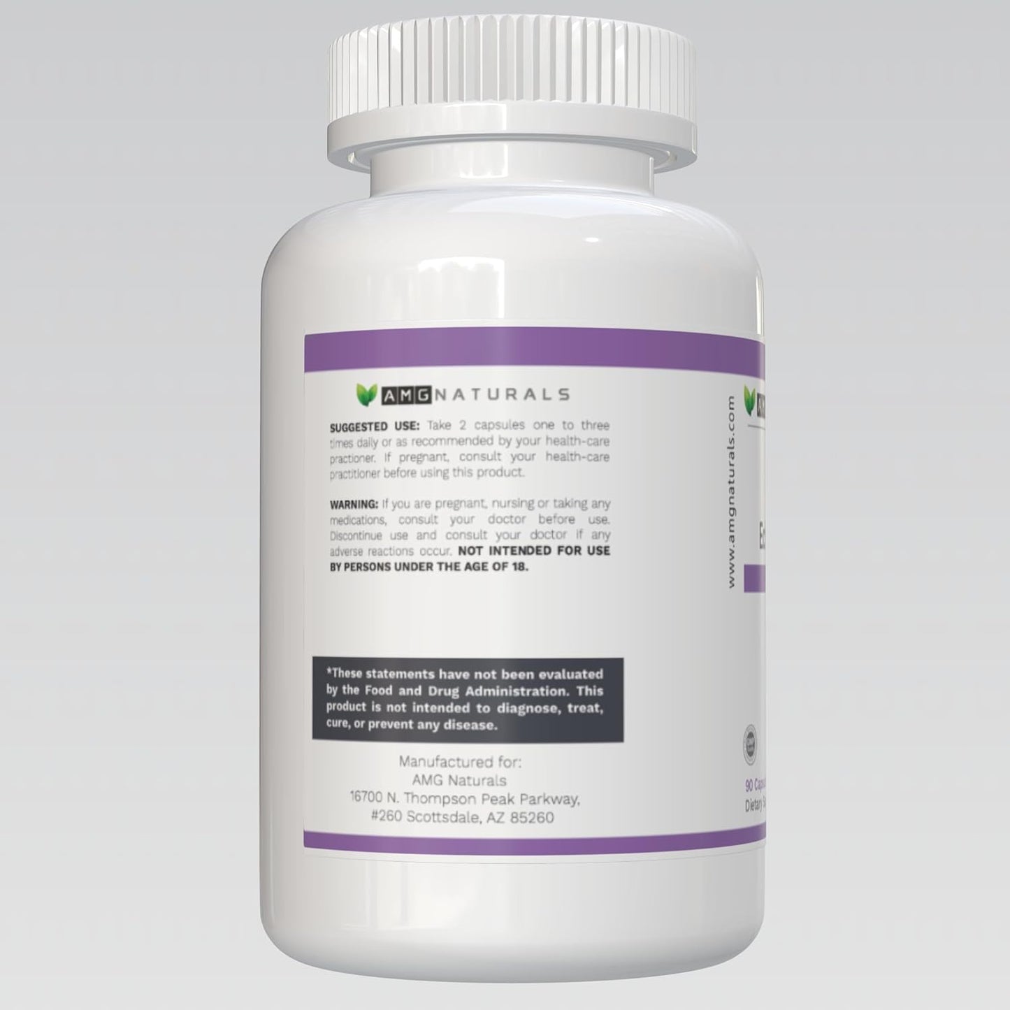 Pure Echinacea Purpurea Capsules - 90 Count, No Binders, Fillers, or Preservatives - AMG Naturals