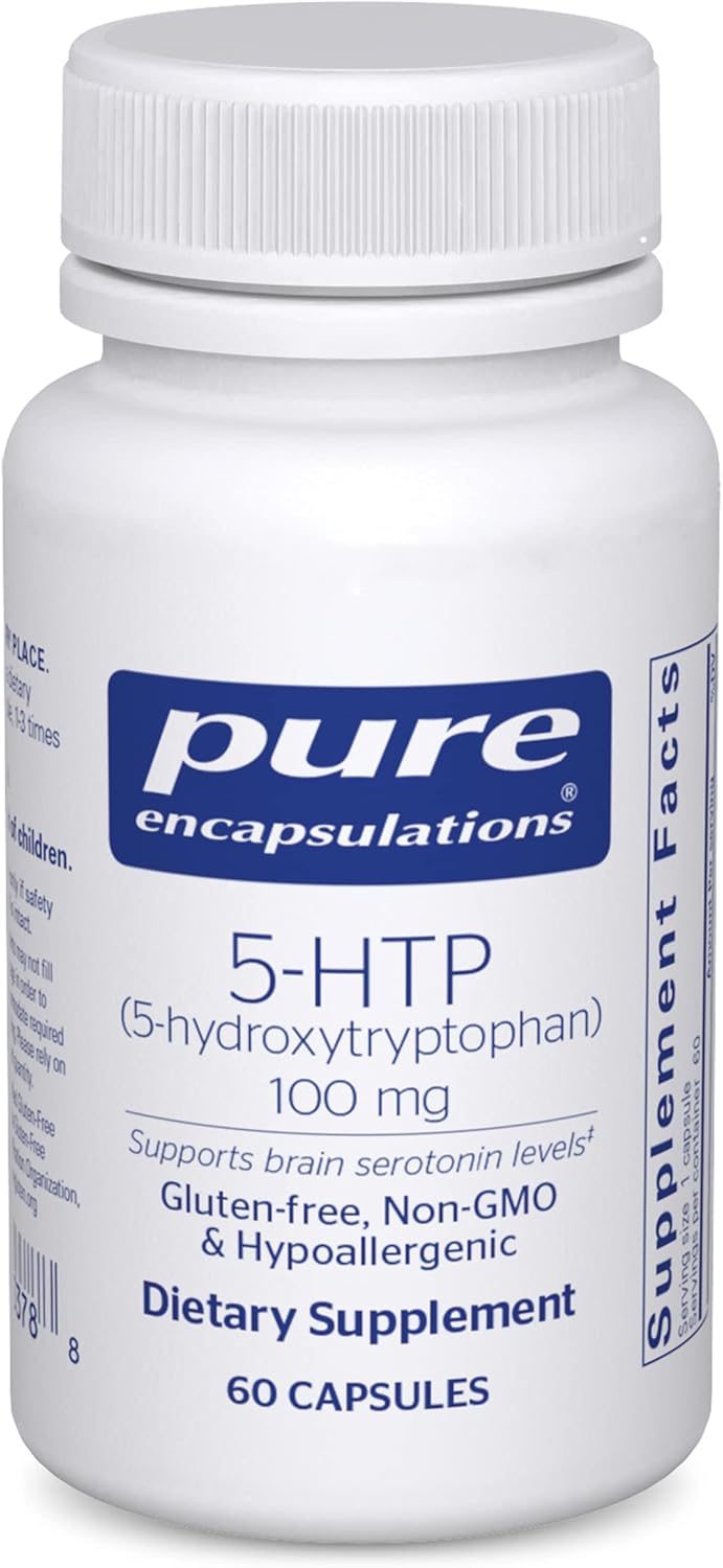 Pure Encapsulations 5-HTP 100 mg Capsules - Supports Brain Health, Sleep Regulation, and Appetite - Gluten Free and Non-GMO - 60 Count