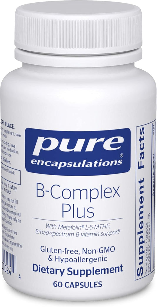 Pure Encapsulations B-Complex Plus: Neurological & Cardiovascular Health Support with B Vitamins, Vitamin B12 & More - 60 Capsules