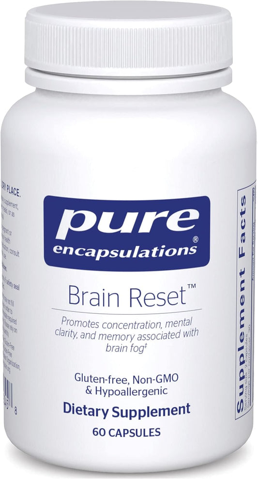 Pure Encapsulations Brain Reset Capsules - Supports Concentration, Clarity, and Memory for Brain Fog - 60 Count
