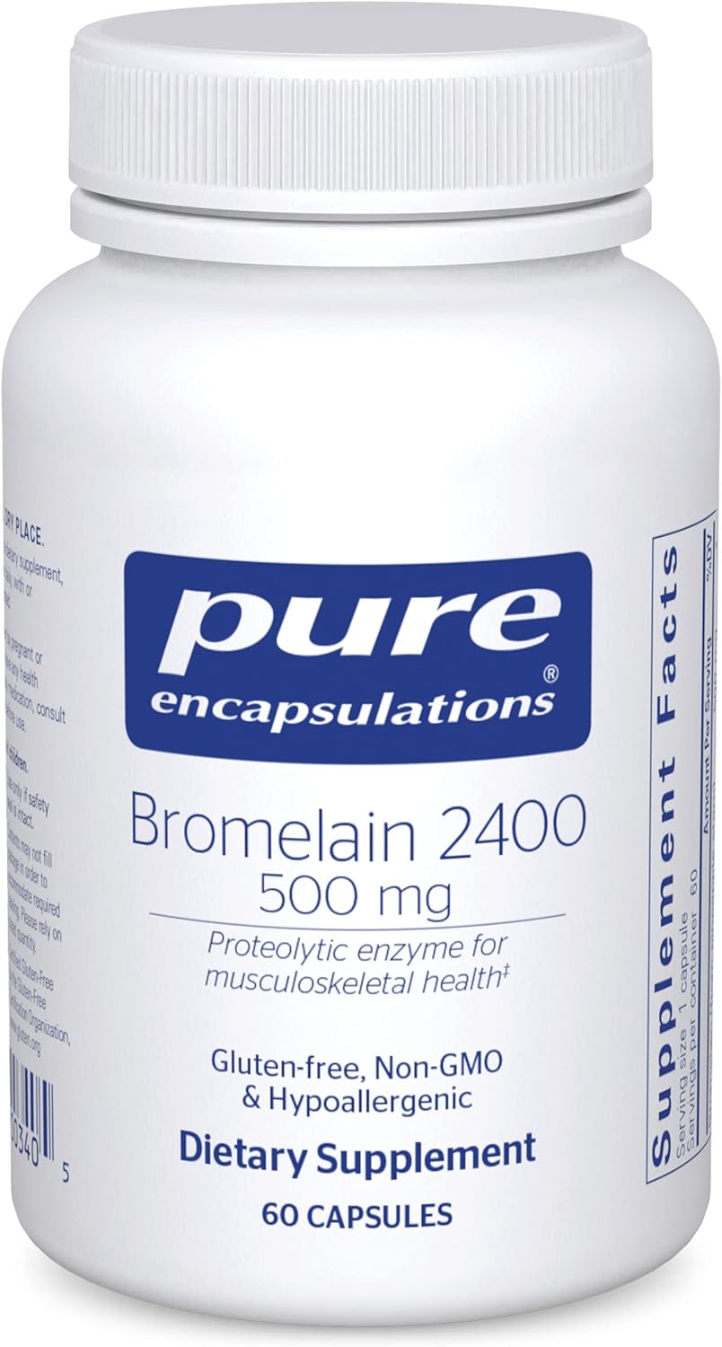 Pure Encapsulations Bromelain 2400 500 mg Capsules for Digestive & Musculoskeletal Health - Vegan Proteolytic Enzymes for Joints & Muscle Recovery - 60 ct.