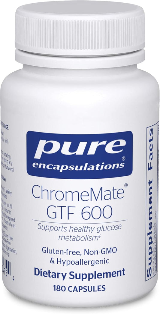 Pure Encapsulations ChromeMate GTF 600 Capsules - Supports Metabolism and Lean Muscle Growth - 180 Count