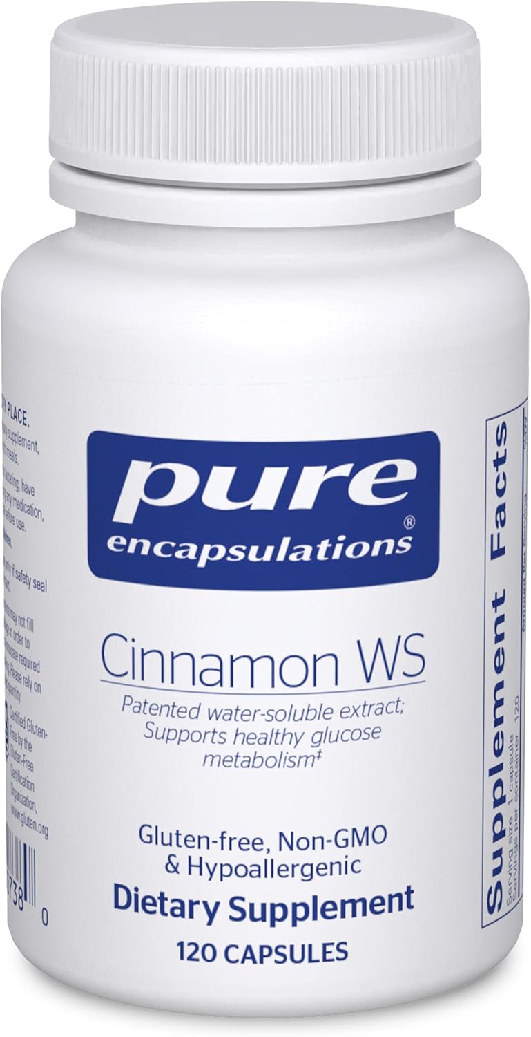 Pure Encapsulations Cinnamon WS Capsules - Water-Soluble Extract for Carbohydrate Metabolism - 120 Count