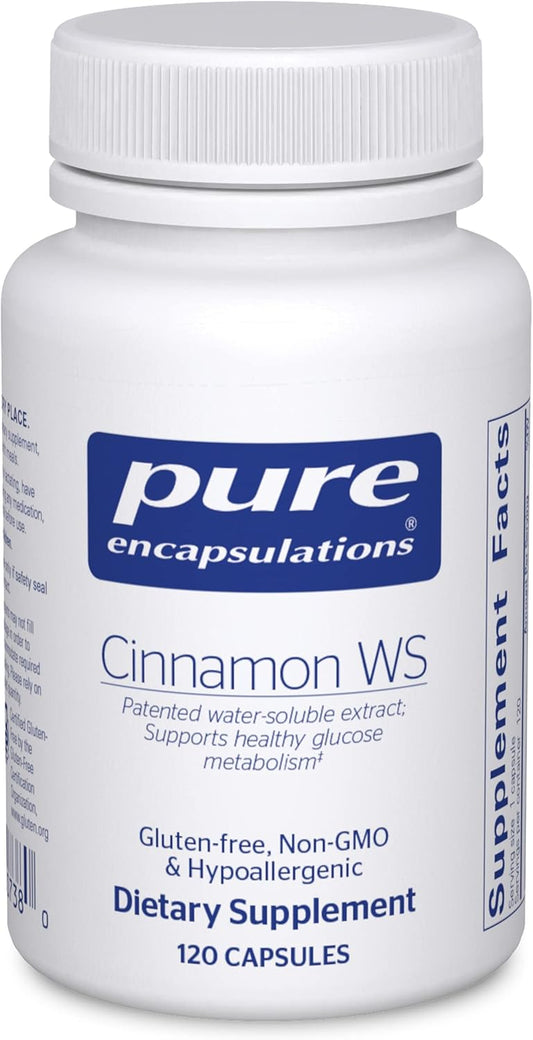Pure Encapsulations Cinnamon WS Capsules - Water-Soluble Extract for Carbohydrate Metabolism - 120 Count