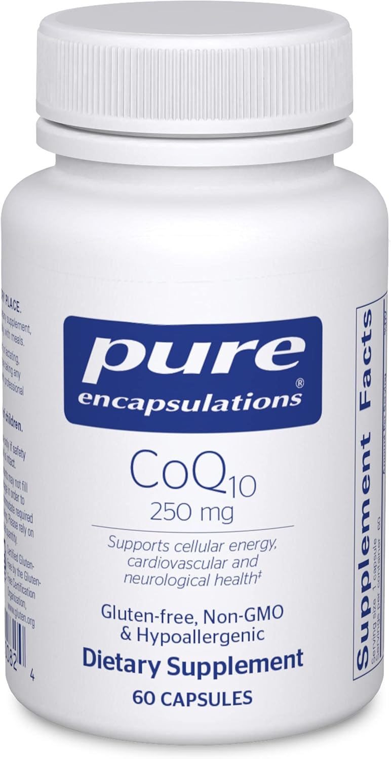 Pure Encapsulations CoQ10-250 mg Supplement - Brain & Energy Support - Non-GMO & Vegetarian - 60 Capsules