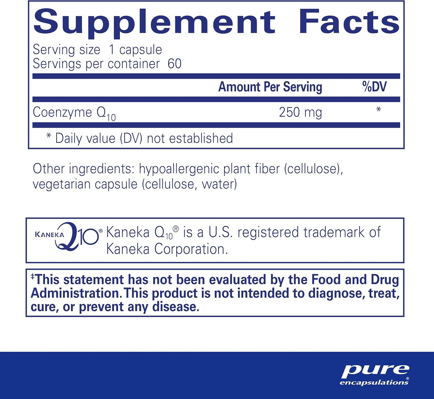 Pure Encapsulations CoQ10-250 mg Supplement - Brain & Energy Support - Non-GMO & Vegetarian - 60 Capsules