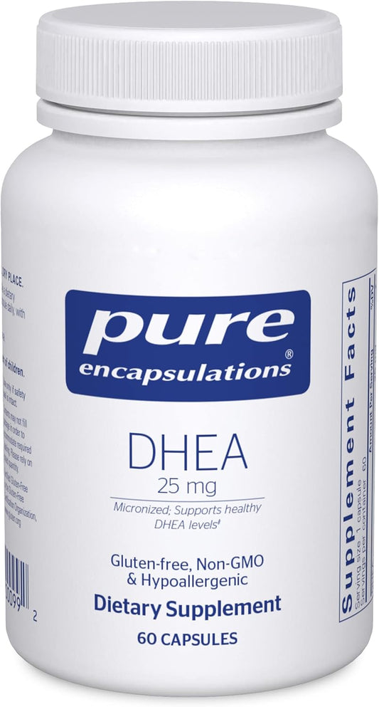Pure Encapsulations DHEA 25 mg Capsules - Immune, Hormone, Metabolism, Energy Support - Micronized DHEA - 60 Count