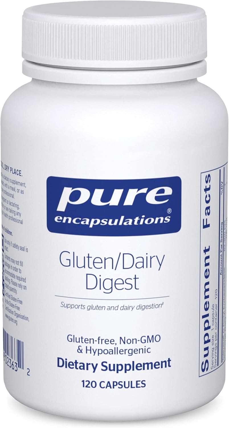 Pure Encapsulations Gluten and Dairy Digestive Enzymes | Promotes Healthy Digestion of Gluten and Dairy | 120 Capsules