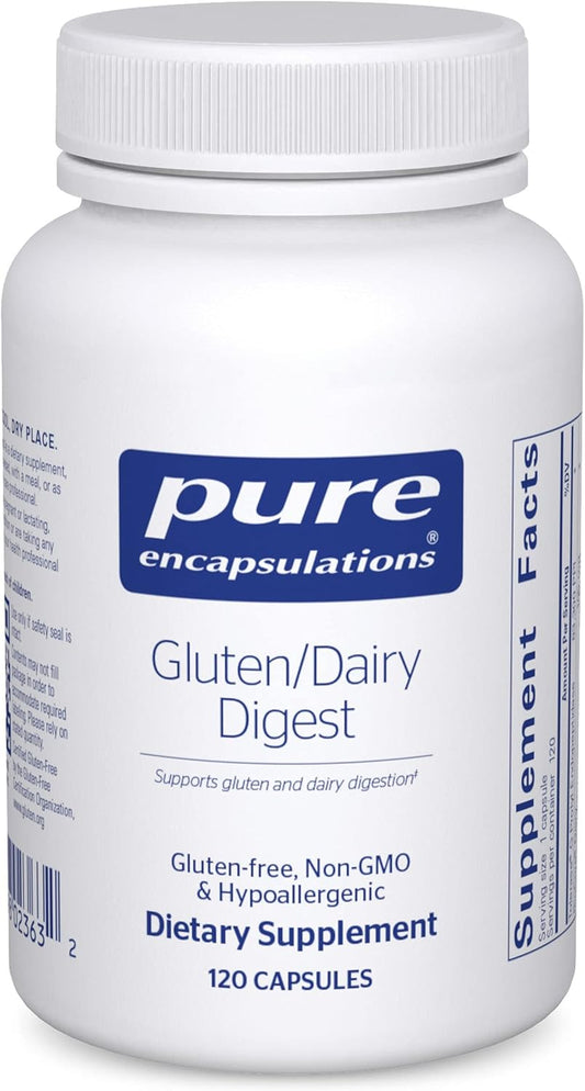 Pure Encapsulations Gluten and Dairy Digestive Enzymes | Promotes Healthy Digestion of Gluten and Dairy | 120 Capsules