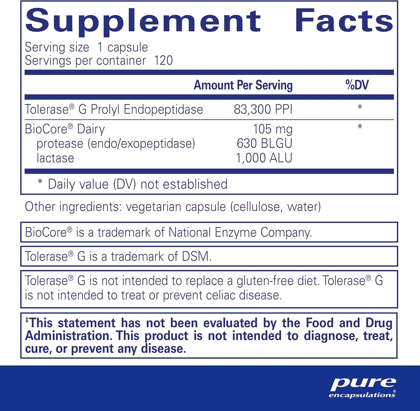 Pure Encapsulations Gluten and Dairy Digestive Enzymes | Promotes Healthy Digestion of Gluten and Dairy | 120 Capsules