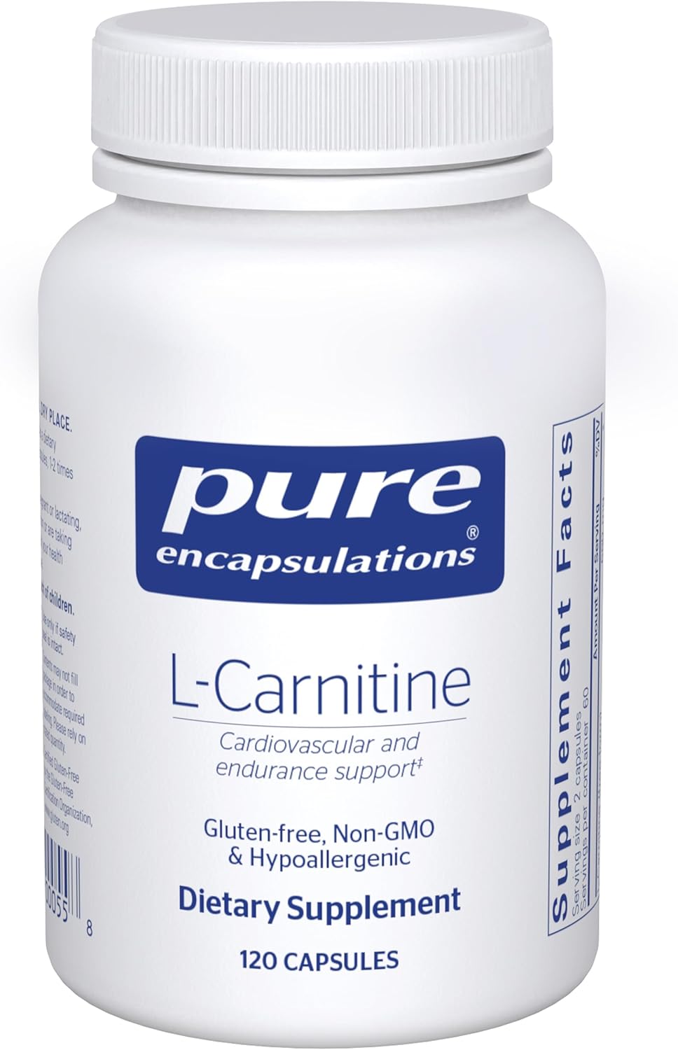 Pure Encapsulations L-Carnitine Supplement for Cardiovascular and Endurance Support - 120 Capsules