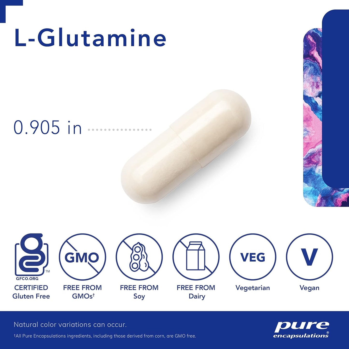 Pure Encapsulations L-Glutamine 850 mg Capsules for Immune, Digestive, Gut Health, Metabolism, and Muscle Support - 90 Count