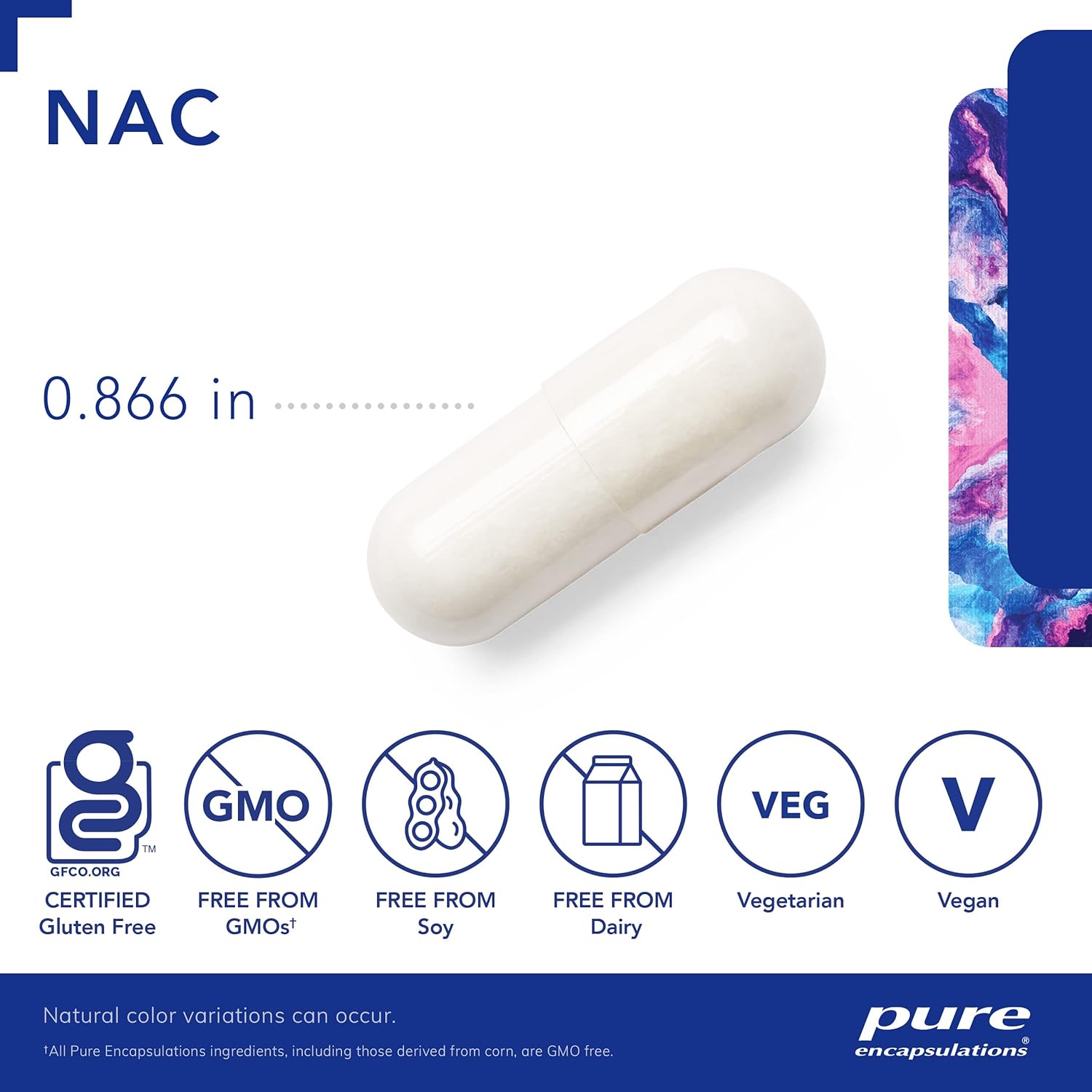 Pure Encapsulations NAC 600mg Capsules - Immune & Lung Health Supplement with N-Acetyl-L-Cysteine - 90ct