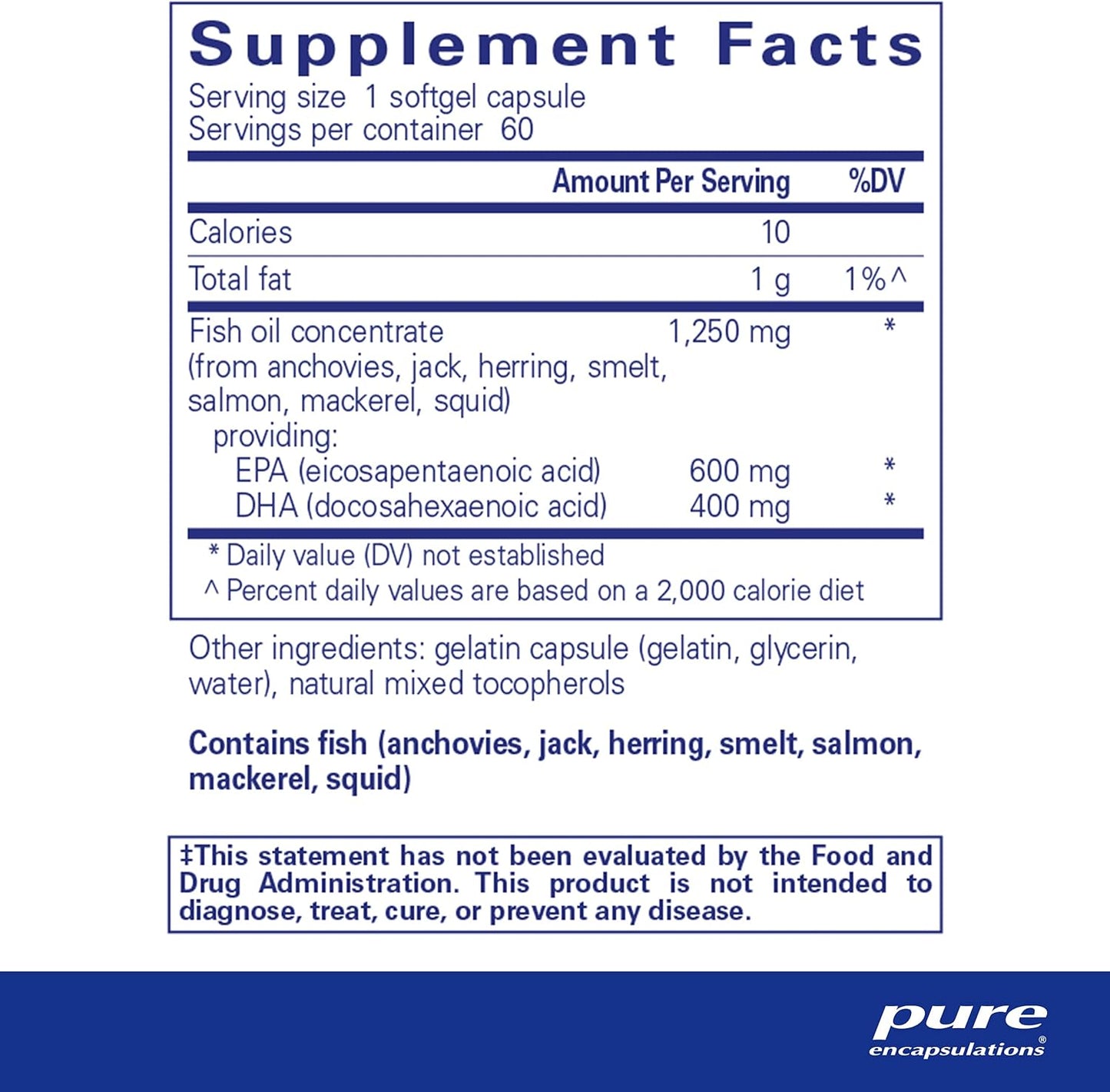 Pure Encapsulations O.N.E. Omega - Fish Oil Supplement for Heart, Joints, Skin, Eyes, and Cognition - 60 Softgel Capsules