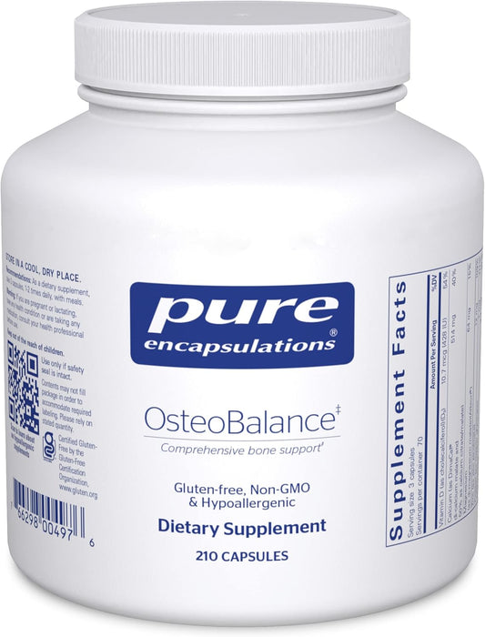 Pure Encapsulations OsteoBalance 210 Capsules | Hypoallergenic Calcium Absorption Support for Healthy Bones