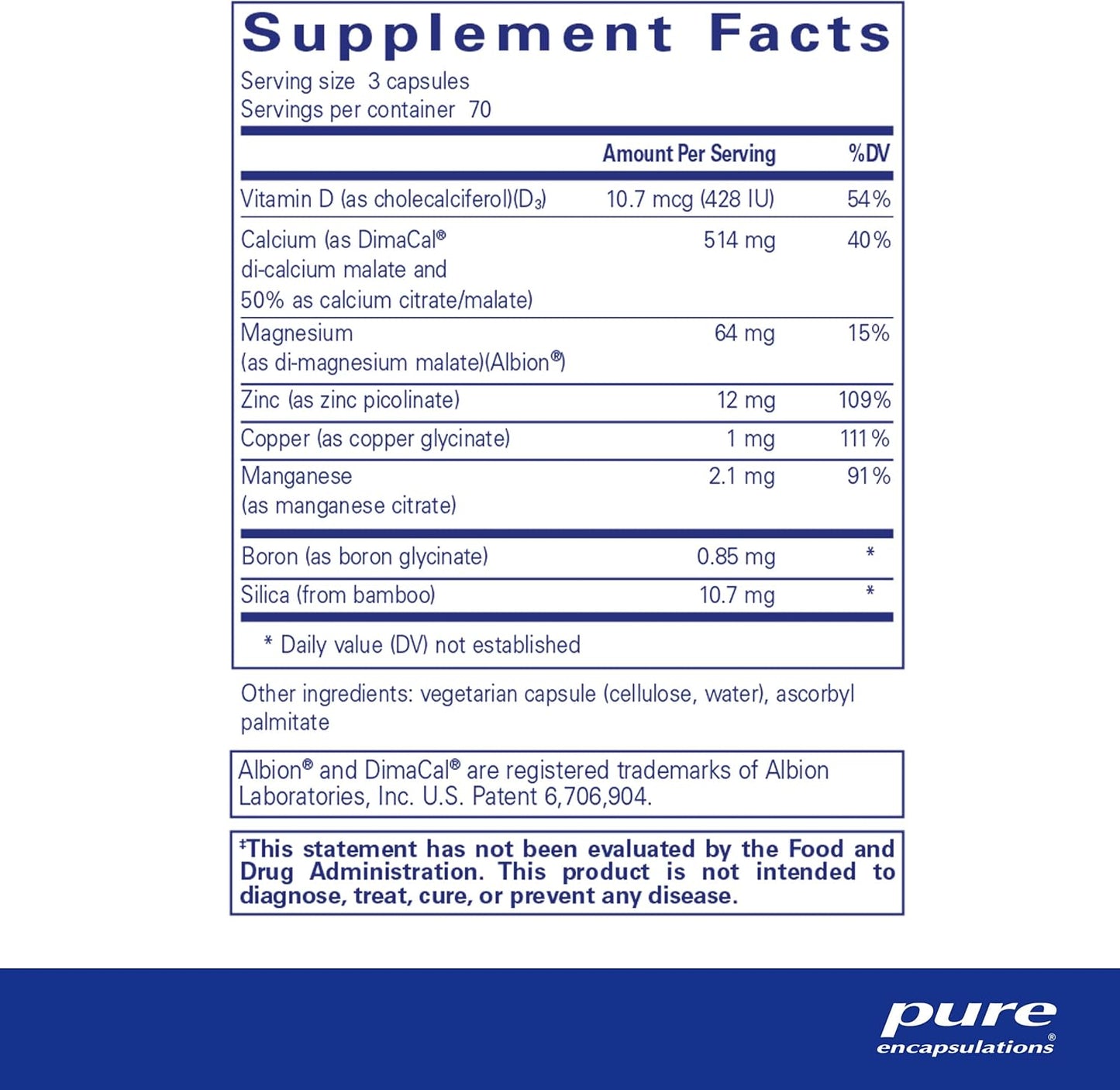 Pure Encapsulations OsteoBalance 210 Capsules | Hypoallergenic Calcium Absorption Support for Healthy Bones