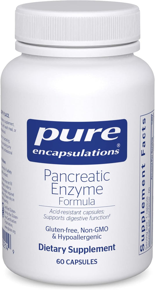 Pure Encapsulations Pancreatic Enzyme Formula - Digestive Enzymes for Gut Health - Targeted Delivery Capsules - Gluten Free & Non-GMO - 60 Count