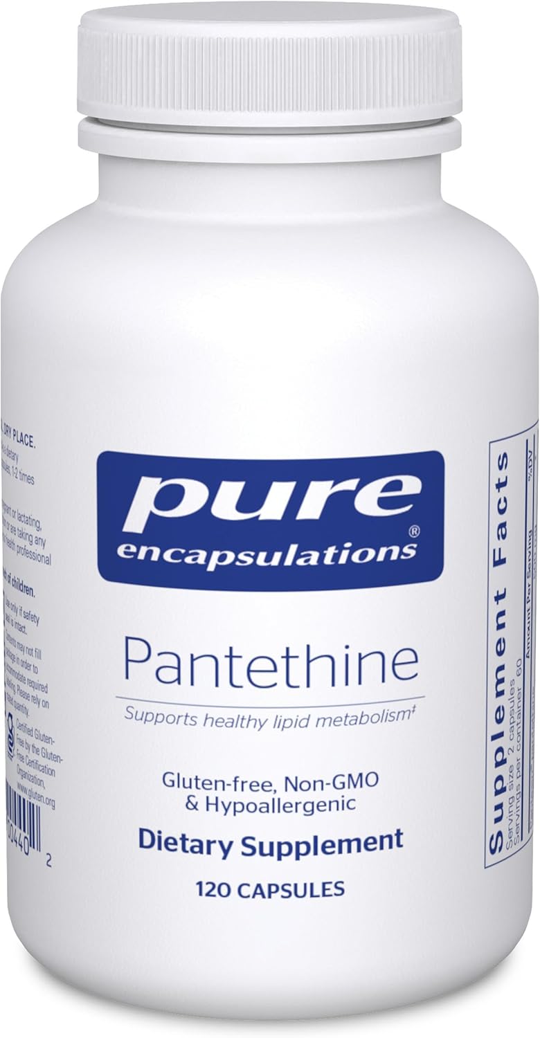 Pure Encapsulations Pantethine Supplement for Healthy Lipid Metabolism & Cardiovascular Support - 120 Capsules