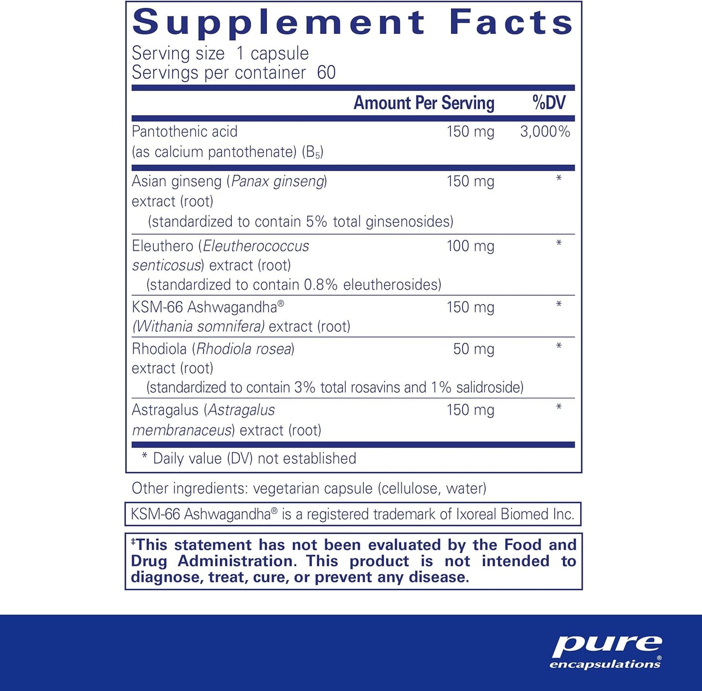 Pure Encapsulations Phyto-ADR - Vegetarian Adrenal Support Formula - 60 Capsules | Natural Stress Relief*