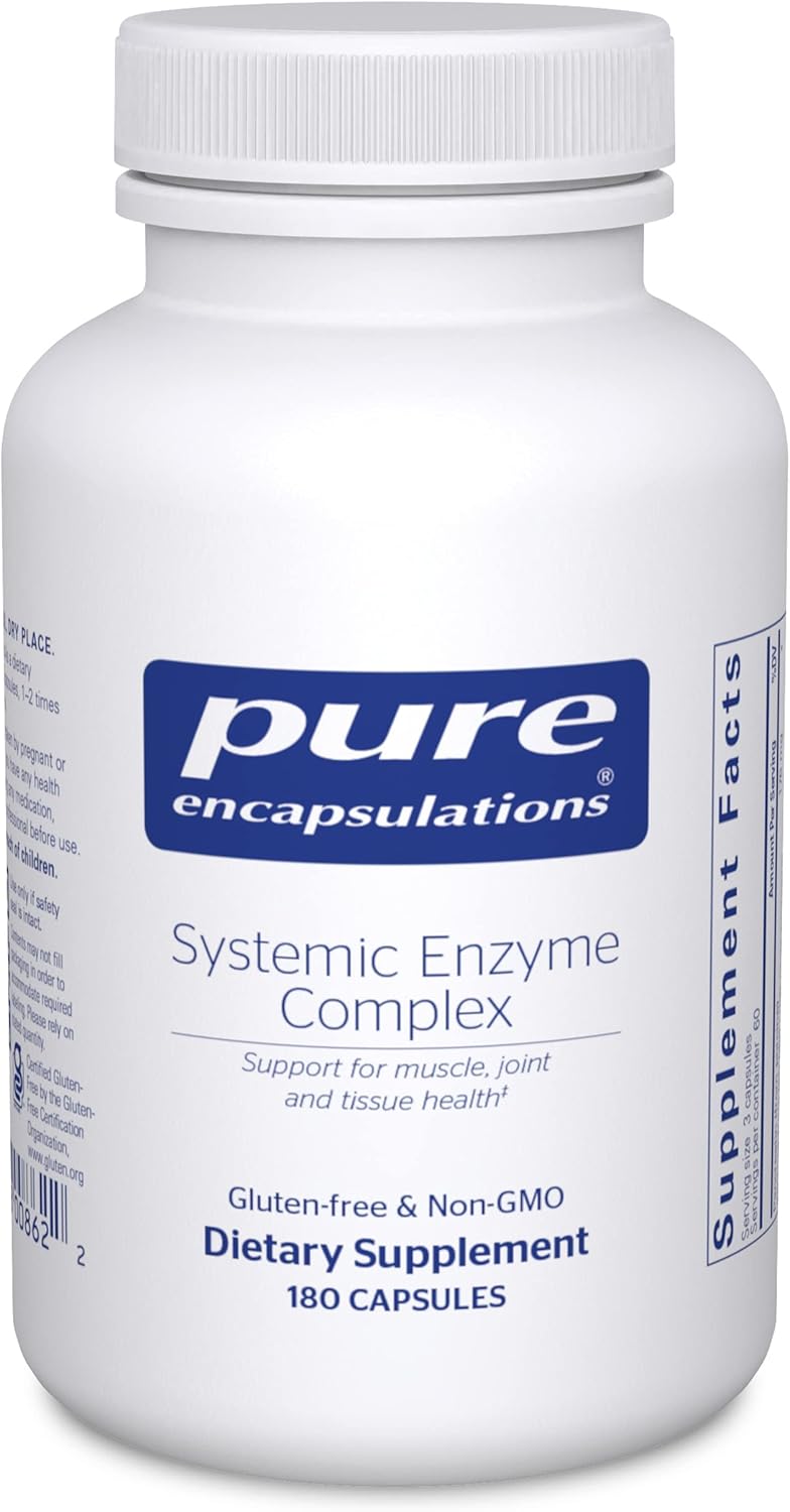 Pure Encapsulations Systemic Enzyme Complex - Promotes Muscle Recovery & Joint Health - Immune Support - Gluten Free & Non-GMO - 180 Capsules