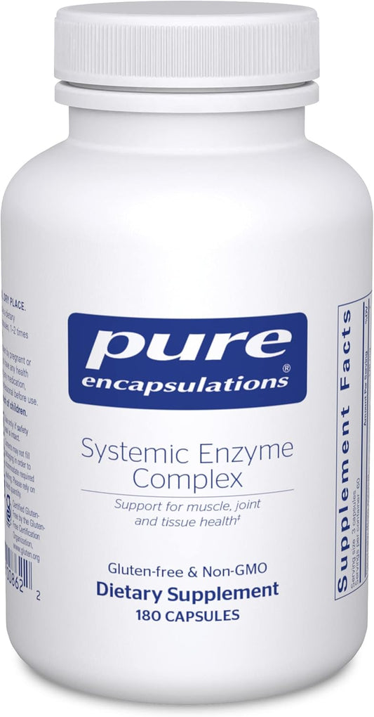 Pure Encapsulations Systemic Enzyme Complex - Promotes Muscle Recovery & Joint Health - Immune Support - Gluten Free & Non-GMO - 180 Capsules