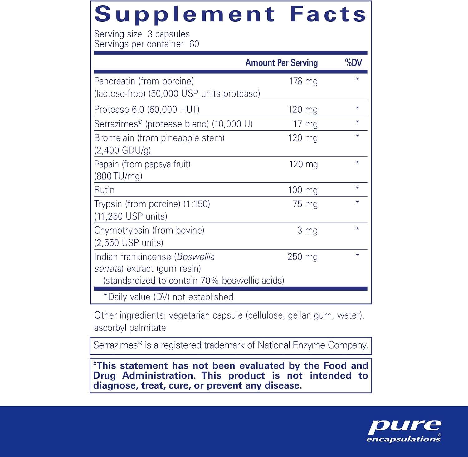 Pure Encapsulations Systemic Enzyme Complex - Promotes Muscle Recovery & Joint Health - Immune Support - Gluten Free & Non-GMO - 180 Capsules