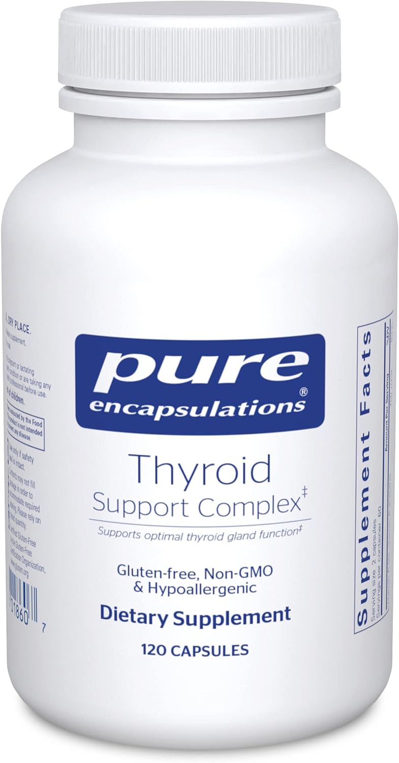 Pure Encapsulations Thyroid Support Complex with Ashwagandha & Iodine - 120 Capsules - Non-GMO & Vegetarian - Antioxidant Infusion for Thyroid Health